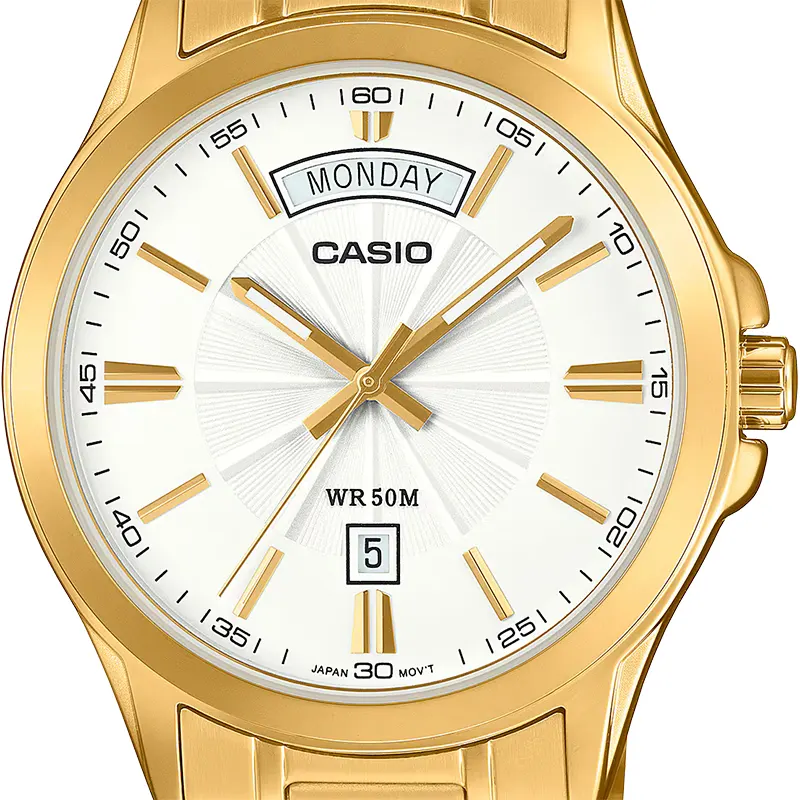 Casio Enticer White Dial Japan Quartz Men's Watch- MTP-1381GD-7AV